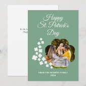ミニマリストのラッキーのクローバーSt. Patrick's Day 写真 シーズンカード (正面/裏面)