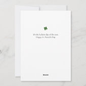 ミニマリストのラッキーのクローバーSt. Patrick's Day 写真 シーズンカード (裏面)