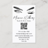 ミニマリストのラッシュアンドブロウアーティストのqrコモダンード 名刺 (正面)