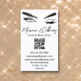 ミニマリストのラッシュアンドブロウアーティストのqrコモダンード 名刺