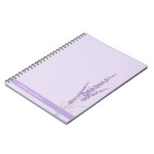 ミニマリストのラベンダーパープルと名前 ノートブック (左側)