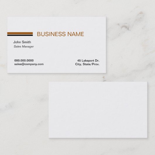 ミニマリストのリニアホワイト名刺 名刺 (正面/裏面)