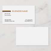 ミニマリストのリニアホワイト名刺 名刺 (正面/裏面)