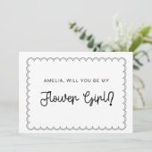 ミニマリストのレース模様の花嫁の少女のカード 招待状 (スタンド正面)