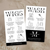 ミニマリストのロゴ気にウィッグの指示とウォッシュガイド 名刺