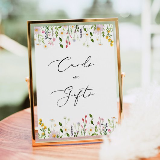 ミニマリストのワイルドフラワーの水彩カードとギフト ポスター