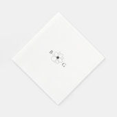 ミニマリストのワイルドフラワーハンドドロー結婚トモノグラム スタンダードランチョンナプキン (角)