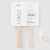 ミニマリストのワイルドフラワーハンドドロー結婚トモノグラム ハンドファン (正面&裏面)