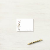 ミニマリストのワイルドフラワーパーソナライズされたの名前の文房具 ポストイット (デスク上)