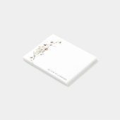 ミニマリストのワイルドフラワーパーソナライズされたの名前の文房具 ポストイット (アングル)