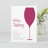 ミニマリストのワイン試飲パーティの招待状 招待状 (スタンド正面)