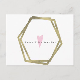 ミニマリストのヴァレンティシンプルンデイ地域フェイク金ゴールド ポストカード