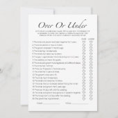 ミニマリストの上または下ブライダルシャワーゲームカード 招待状 (正面)