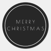 ミニマリストの上品なメリークリスマスタイポグラフィ ラウンドシール (正面)