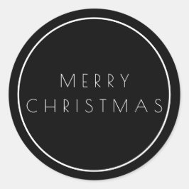 ミニマリストの上品なメリークリスマスタイポグラフィ ラウンドシール