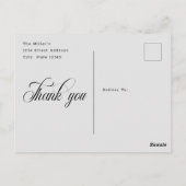 ミニマリストの予算を考えた写真カスタム結婚式ありがとう ポストカード (裏面)