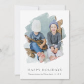 ミニマリストの休日のフォトカード |白 シーズンカード (正面)