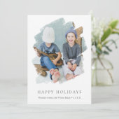 ミニマリストの休日のフォトカード |白 シーズンカード (スタンド正面)