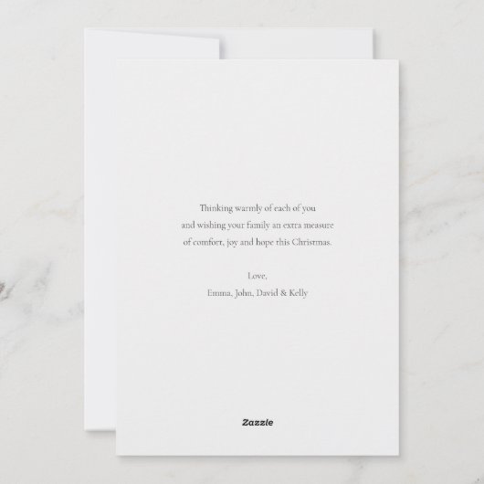 ミニマリストの休日のフォトカード |白 シーズンカード (裏面)