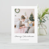 ミニマリストの休日のフォトカード |白 シーズンカード (スタンド正面)