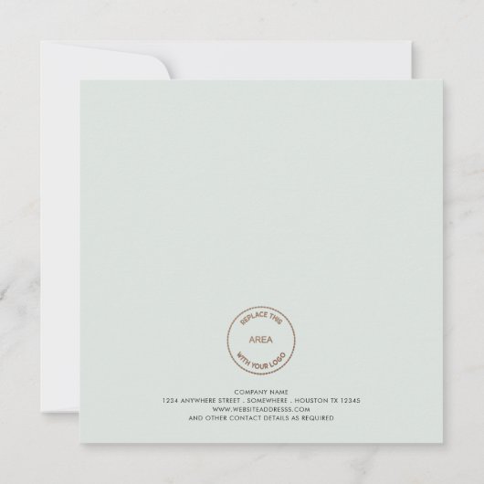 ミニマリストの会社のロゴの葉メリークリスマス シーズンカード (裏面)