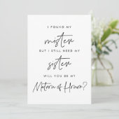 ミニマリストの伴娘になってくれる？カード 招待状 (スタンド正面)