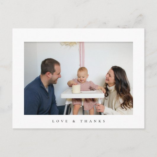 ミニマリストの写真でお礼を伝える誕生日カードのポストカード ポストカード (正面)