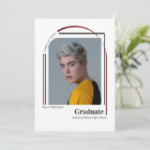 ミニマリストの写真の卒業発表 招待状 (スタンド正面)