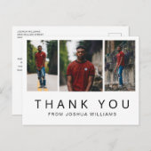 ミニマリストの写真コラージュガイ卒業ありがとう ポストカード (正面/裏面)