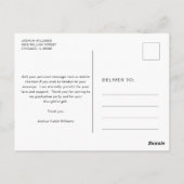 ミニマリストの写真コラージュガイ卒業ありがとう ポストカード (裏面)