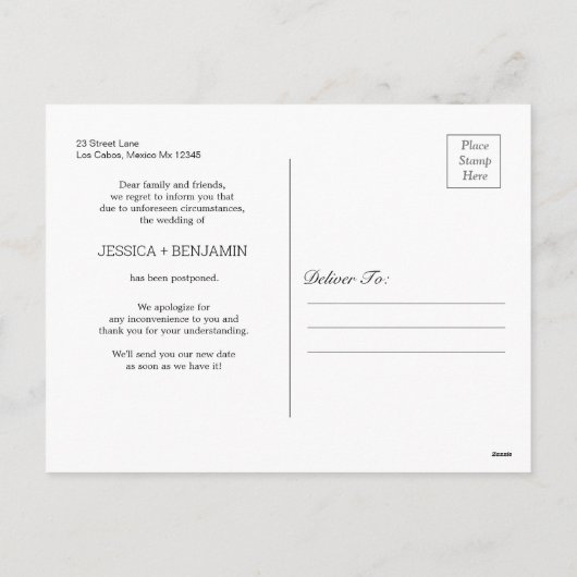 ミニマリストの写真変更プランはがき シーズンポストカード (裏面)