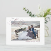 ミニマリストの写真婚礼、お礼のお知らせ 案内状 (スタンド正面)
