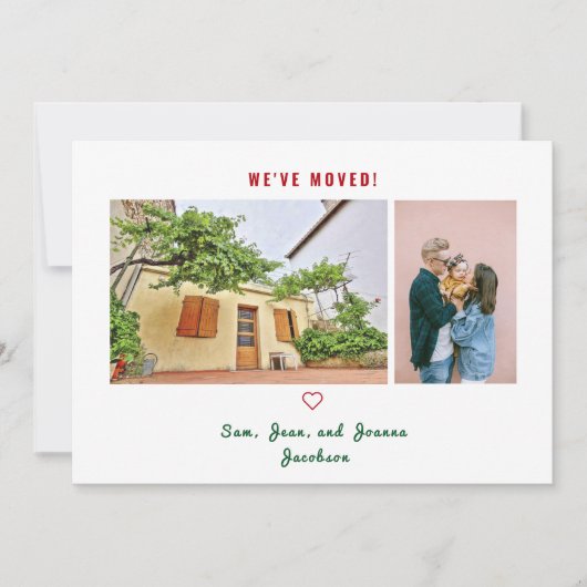 ミニマリストの写真引っ越しました移動の発表 案内状 (正面)