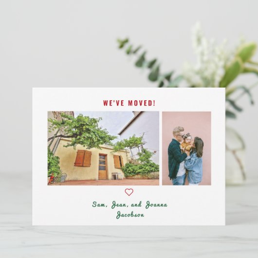 ミニマリストの写真引っ越しました移動の発表 案内状 (スタンド正面)