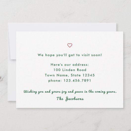 ミニマリストの写真引っ越しました移動の発表 案内状 (裏面)