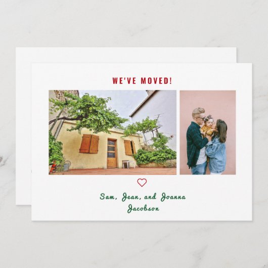 ミニマリストの写真引っ越しました移動の発表 案内状 (正面/裏面)