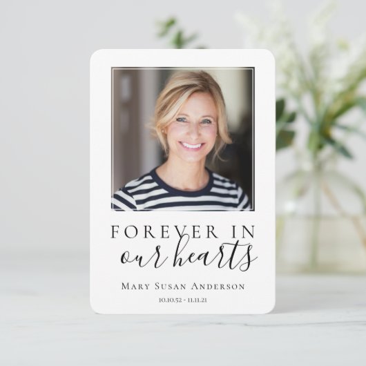 ミニマリストの写真悔やみや弔慰葬 サンキューカード (スタンド正面)