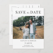 ミニマリストの写真結婚、日付はがきを保存 シーズンポストカード (正面/裏面)