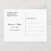 ミニマリストの写真結婚、日付はがきを保存 案内ポストカード (裏面)
