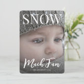 ミニマリストの冬の写真「Snow Much Fun」 シーズンカード (スタンド正面)