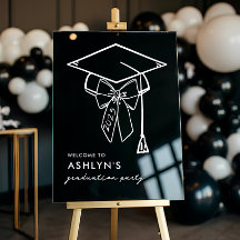 ミニマリストの卒業キャップと弓の歓迎