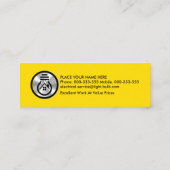 ミニマリストの印象的なイエロープラグ スキニー名刺 (裏面)