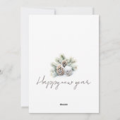 ミニマリストの台本、企業の雪の松ぼっくり シーズンカード (裏面)