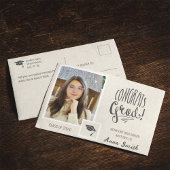 ミニマリストの土色卒業ポストカード 案内ポストカード