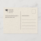 ミニマリストの土色卒業ポストカード 案内ポストカード (裏面)