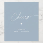 ミニマリストの埃っぽいブルーブライダルシャワー応援 ワインラベル (シングルラベル)