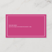 ミニマリストの基本的なスタイルの明るい赤紫色ピンク 名刺 (裏面)