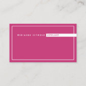 ミニマリストの基本的なスタイルの明るい赤紫色ピンク 名刺 (正面)