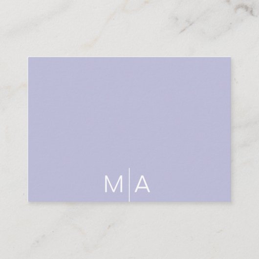 ミニマリストの基本的なペリウィンクル結婚披露宴 エンクロージャーカード (裏面)