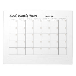 ミニマリストの基本的な月単位カレンダーメモ帳 ノートパッド